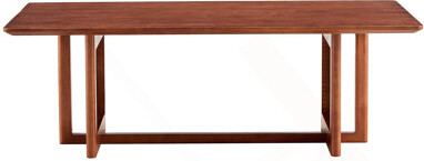 George Oliver Chinese Style Imitation Rattan Walnut Rectangular Solid Wood Coffee Table For Small Family Living Rooms, W115191497