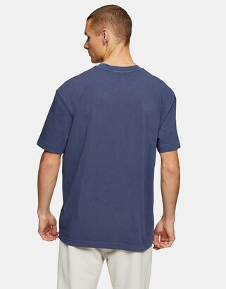 Topman variation print t-shirt in washed blue