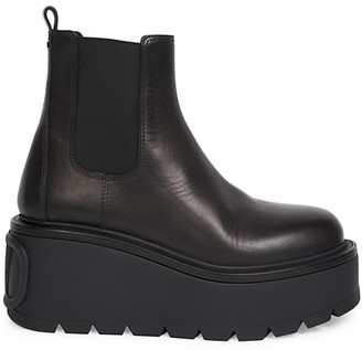 Valentino Garavani Uniqueform Lug-Sole Leather Platform Chelsea Boots ...