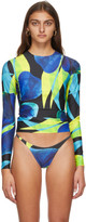 Thumbnail for your product : Louisa Ballou SSENSE Exclusive Blue and Yellow Surfers Paradise Bikini