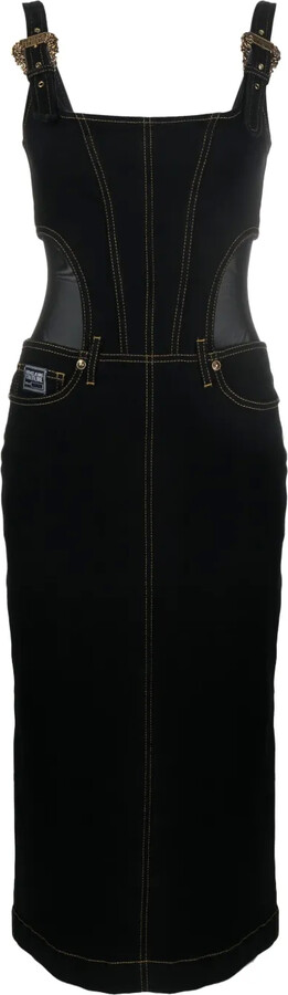 Versace Jeans Couture Contrast-Stitching Denim Dress