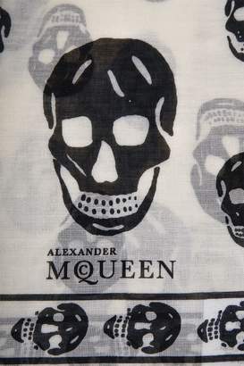 Alexander McQueen Skull Printed Modal \u0026 Silk Blend Scarf