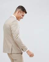 Thumbnail for your product : Moss Bros Skinny Wedding Suit Jacket In Latte