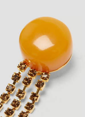 Marni Resin and Crystal Drop Earrings in Orange