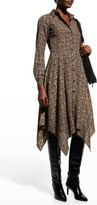 Thumbnail for your product : MICHAEL Michael Kors Paisley Midi Handkerchief Shirtdress