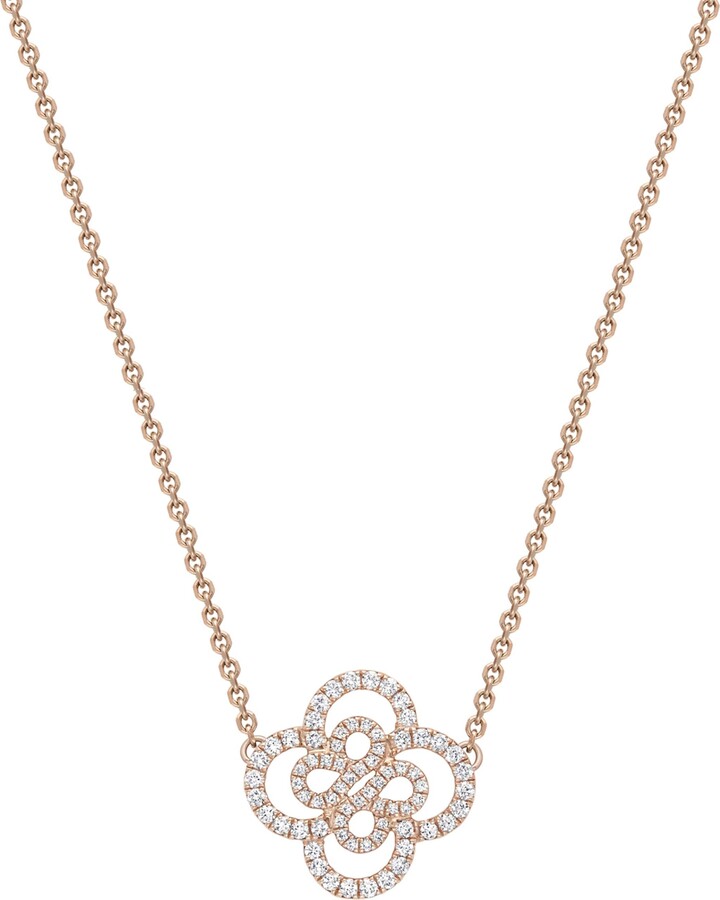 Rose Gold and Diamond Be Boodles Double Motif Necklace