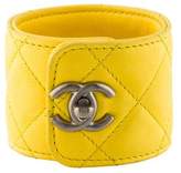 Thumbnail for your product : Chanel Matelassé Leather CC Cuff