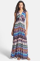 Thumbnail for your product : Eliza J Print Front Knot Jersey Maxi Dress