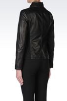 Thumbnail for your product : Armani Collezioni Leather Jacket With Mandarin Collar