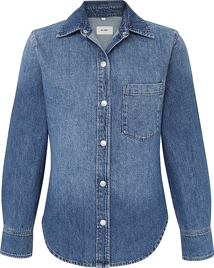 DL1961 Women's Ines Aura Denim Shirt - Lapis - Size XS