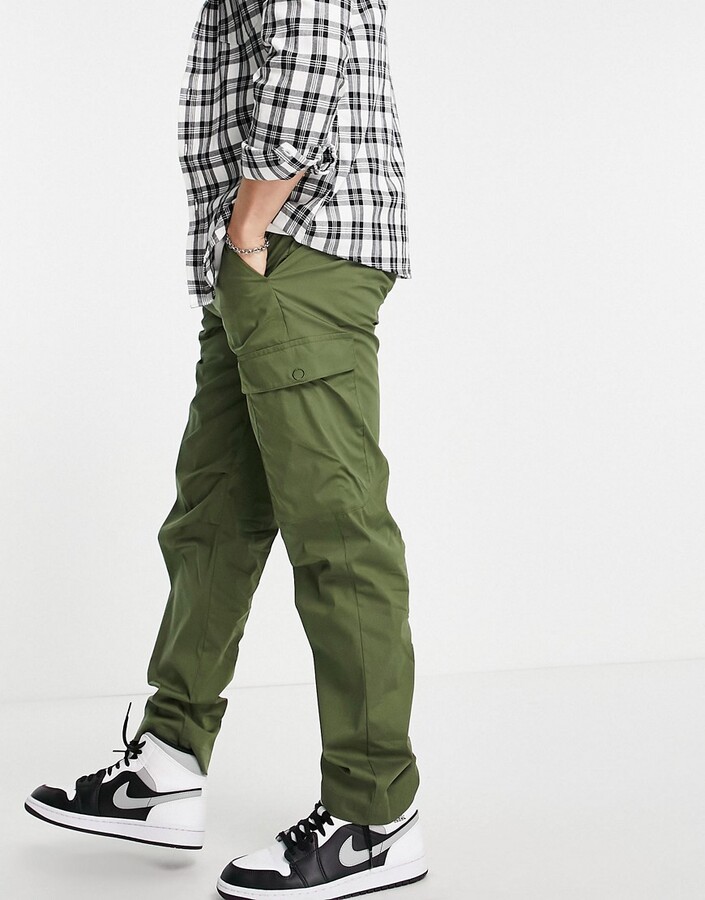 Selected organic cotton blend lightweight cargo pants in khaki - ShopStyle
