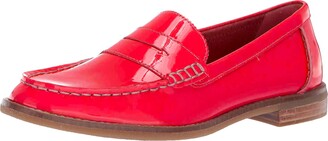 red patent loafers