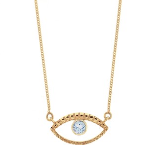 Charlotte's Web Jewellery Women's Eye Of Intuition Gold Vermeil Necklace - Blue Topaz