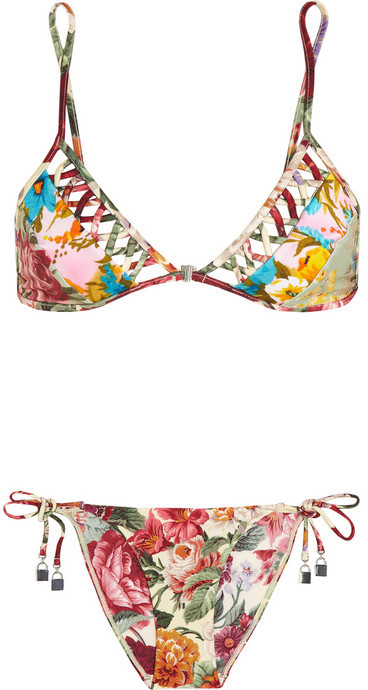 Zimmermann Sundance floral-print triangle bikini - ShopStyle Clothes ...