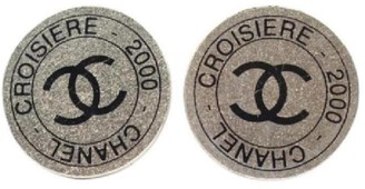 Chanel Si;ver Tone Hardware Croisiere 2000 Clip On Earrings