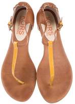 Thumbnail for your product : KORS Leather Thong Sandals