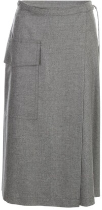 Aspesi Tie-Detailed Wrapped Midi Skirt