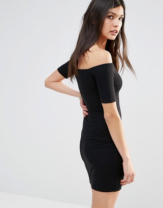 Noisy May Off The Shoulder Ribbed Dress