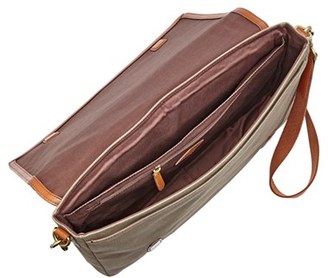 Fossil 'Aiden' Twill & Leather Messenger Bag