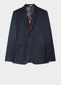 Paul Smith Men's Slim-Fit Navy Cotton-Linen Buggy Lined Blazer