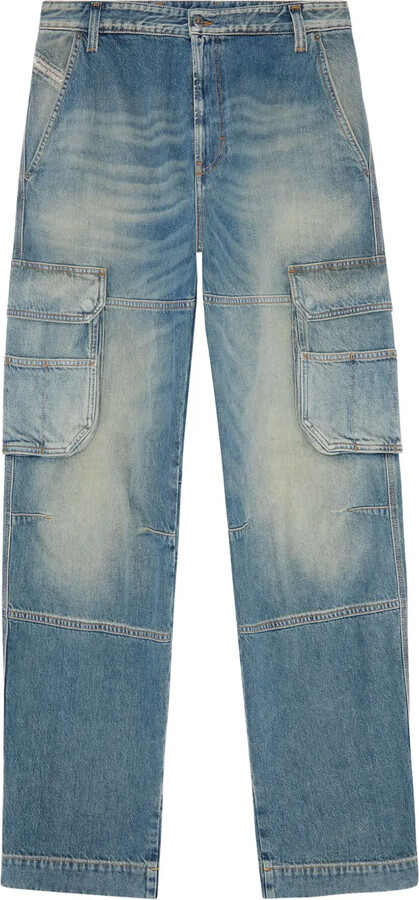 Diesel Straight-leg Distressed Jeans - ShopStyle