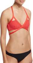 Thumbnail for your product : Vitamin A Olivia Perforated Bralette Swim Top, Red