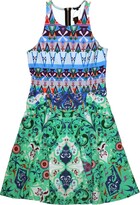 Thumbnail for your product : Jessie Zhao New York Green Chiffon Crew Neck Midi Dress