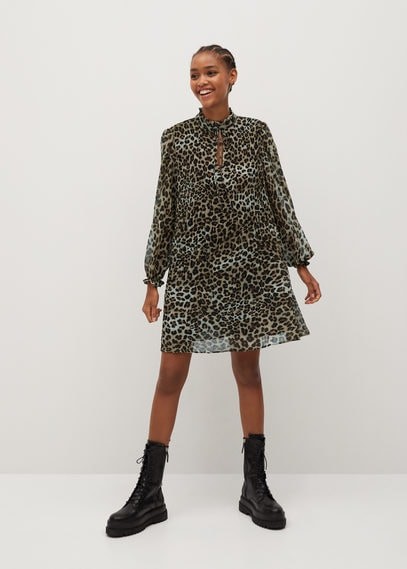leopard print dress mango