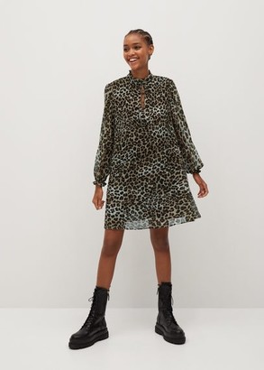 MANGO Leopard print dress black - 2 - Women - ShopStyle