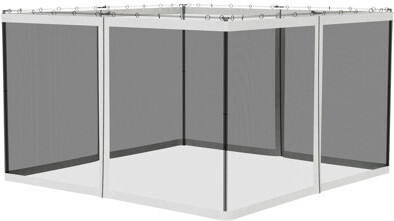 Lipoton Outsunny 10' X 12' Replacement Mesh Sidewall Netting For Patio Gazebos And Canopy Tents With Zippers (Sidewall Only), White