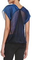 Thumbnail for your product : Halston SS Printed Top w Back Drape