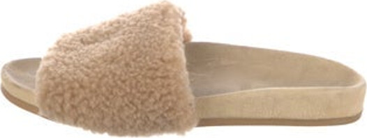 Jenni Kayne Shearling Slides Neutrals