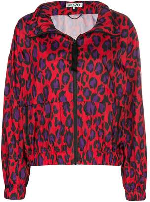 Kenzo leopard print zip-up jacket