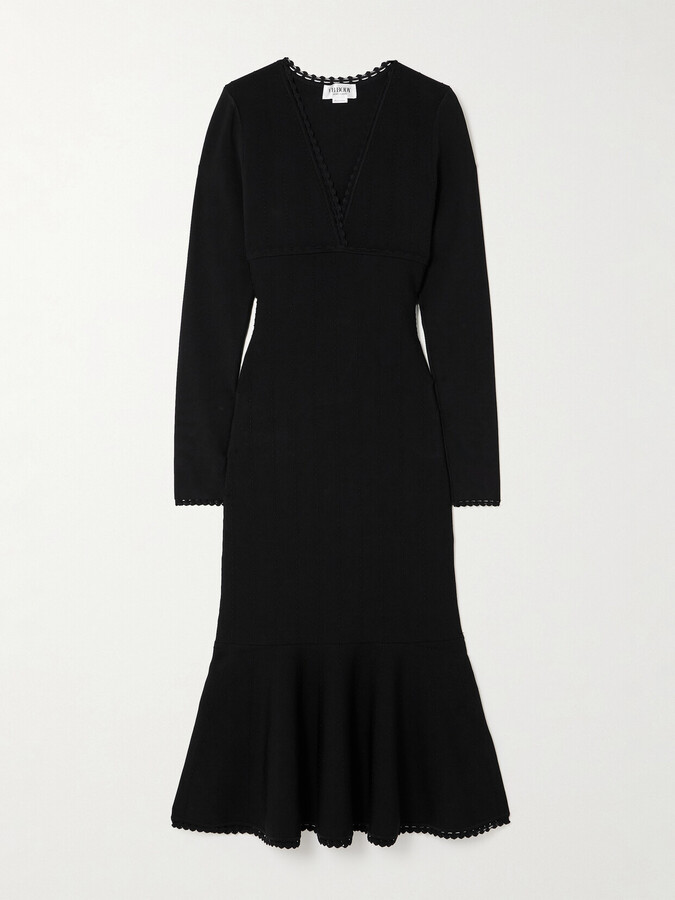 Victoria Beckham Knitted Midi Dress - Black