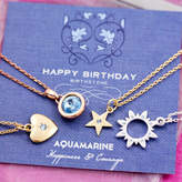 Thumbnail for your product : J&S Jewellery Birthstone Charm Necklace On Gift Card