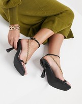 Thumbnail for your product : Z Code Z Z_Code_Z Exclusive Loren vegan heeled sandals with chain detail in black