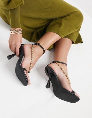 Z Code Z Z_Code_Z Exclusive Loren vegan heeled sandals with chain detail in black