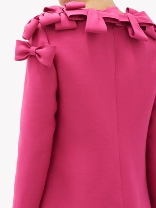 Valentino Bow-trim Wool-blend Cady Mini Dress - Pink