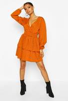 Thumbnail for your product : boohoo Polka Dot Tiered Skirt Skater Dress