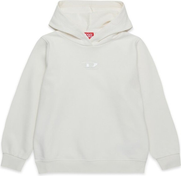 Diesel Kids Oval-D Logo Embroidered Hoodie