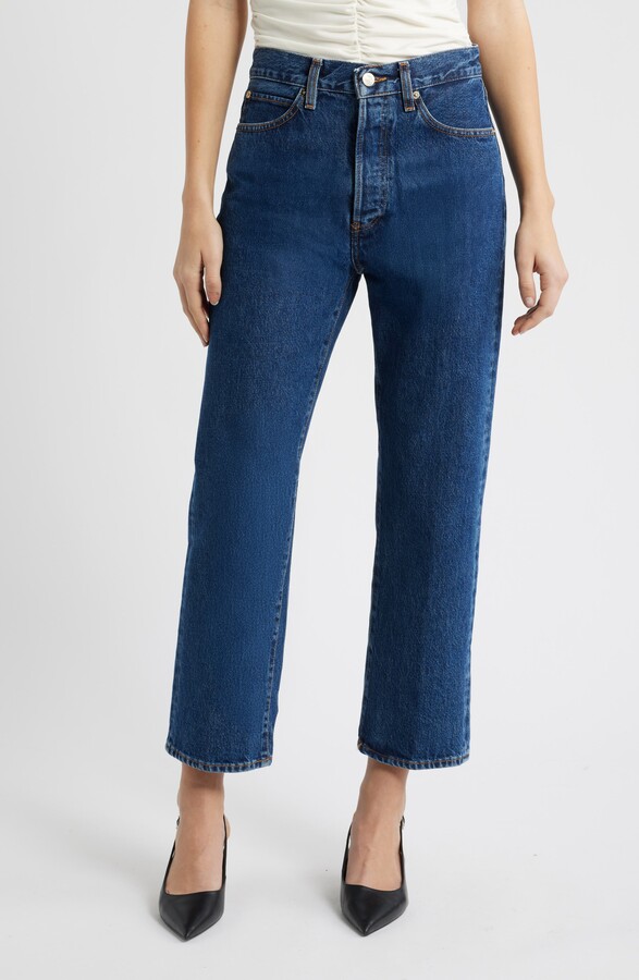 Frame The Vertical High Waist Ankle Relaxed Straight Leg Jeans
