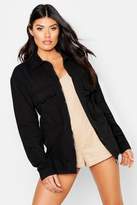 Thumbnail for your product : boohoo Zip Front Pocket Denim Jacket