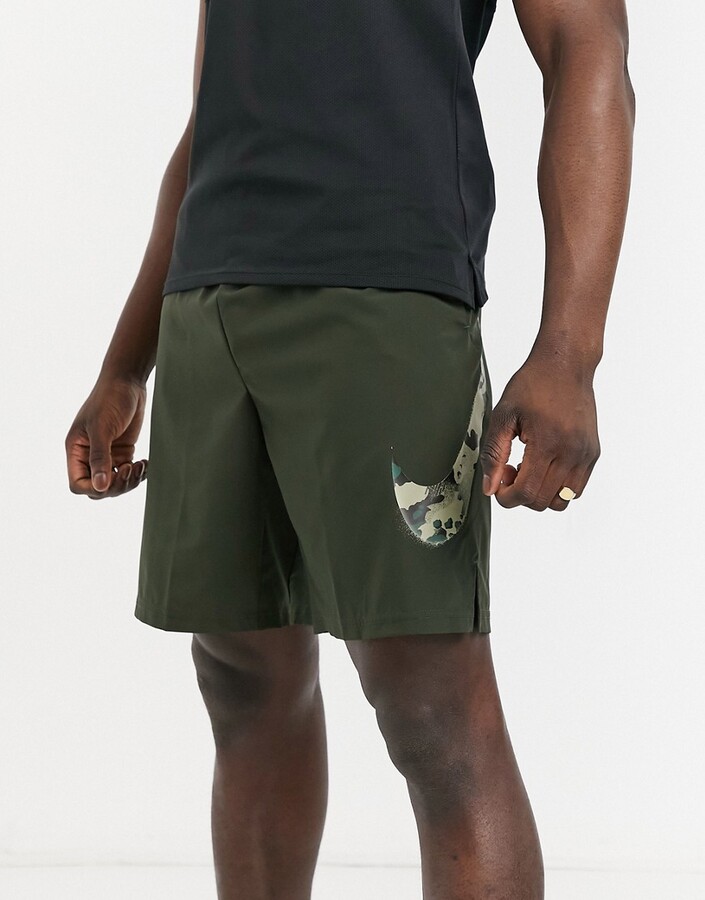 nike training shorts with camo swoosh