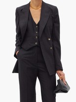 Thumbnail for your product : Gabriela Hearst Zelos Pinstriped Wool-blend Waistcoat - Navy White