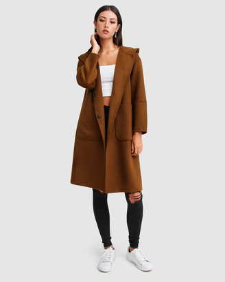 Belle & Bloom Women's Coats - Walk This Way Wool Blend Hooded Coat