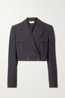 Alexander McQueen Cropped Double-breasted Wool And Cotton-blend Jacket