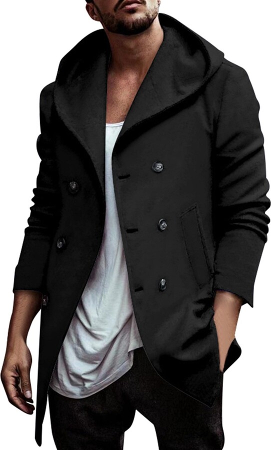 Generic Men's Field Jacket Men's Wool Blend Top Coat Driving Coat Mens