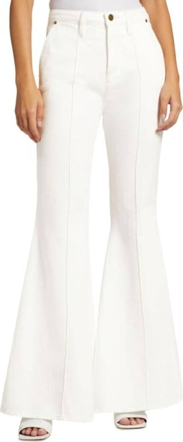 Frame Extreme High Rise Flare Trouser In Natural Clean