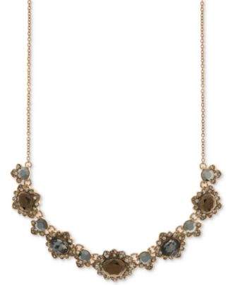Marchesa Gold-Tone Clear & Colored Crystal Statement Necklace
