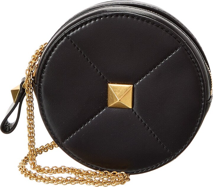 Valentino Roman Stud Leather Coin Purse On Chain - ShopStyle Wallets & Card  Holders